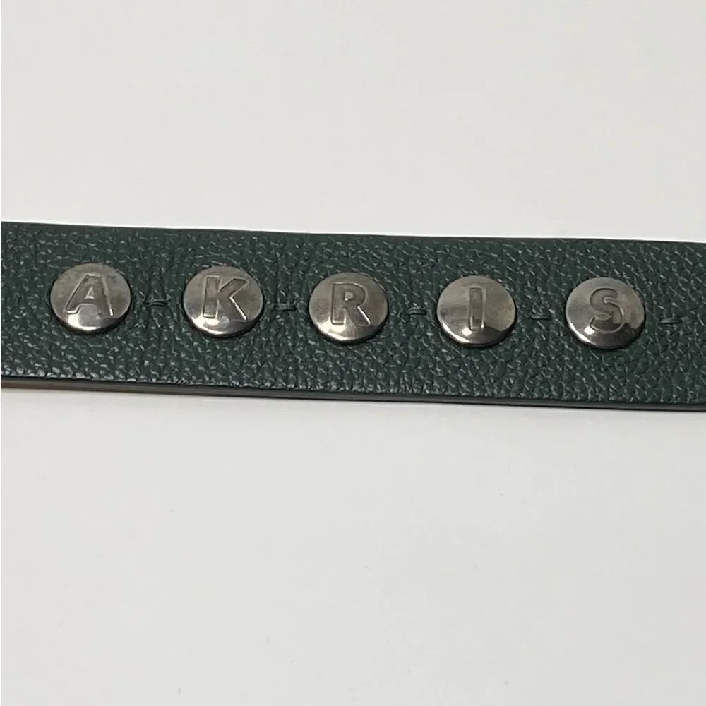 Akris Logo Press Stud Thin Leather Belt size 34(FR)
